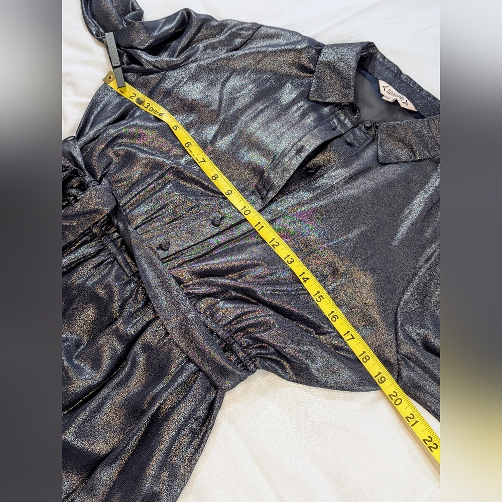 🆕 Nanette Lepore Sheer Metallic Dress (8) - Picture 6 of 16
